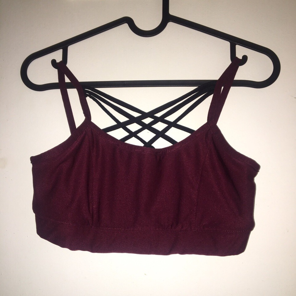 steve madden maroon sports bra